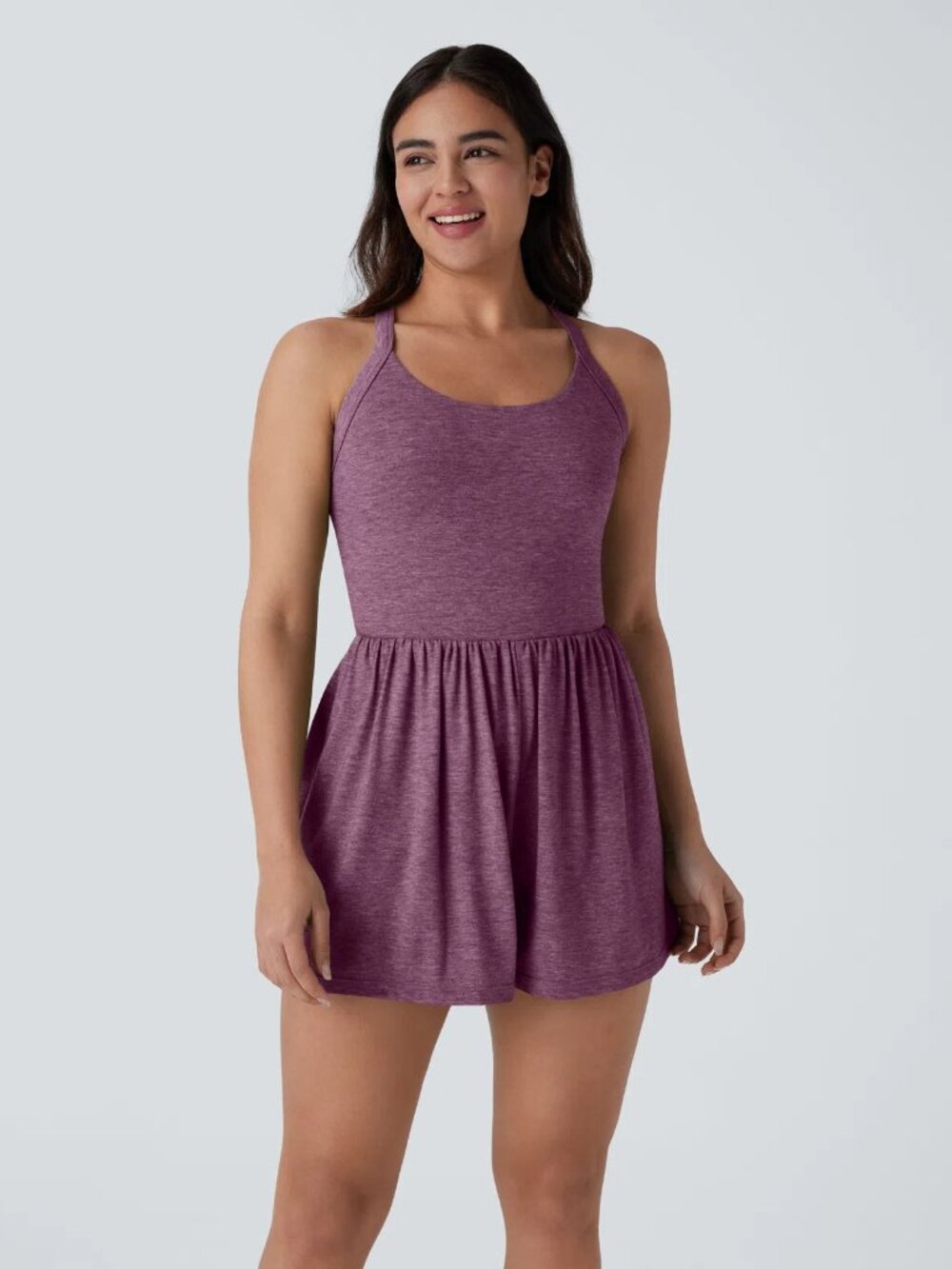Halara Women's Pocket 2-in-1 Romper - Red Violet Floral Yarn XL